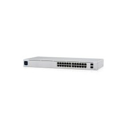 Ubiquiti USW-24-POE Gigabit Layer 2 switch with twenty-four Gigabit Ethernet ports including sixteen auto-sensing 802.3at PoE+ p